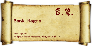 Bank Magda névjegykártya